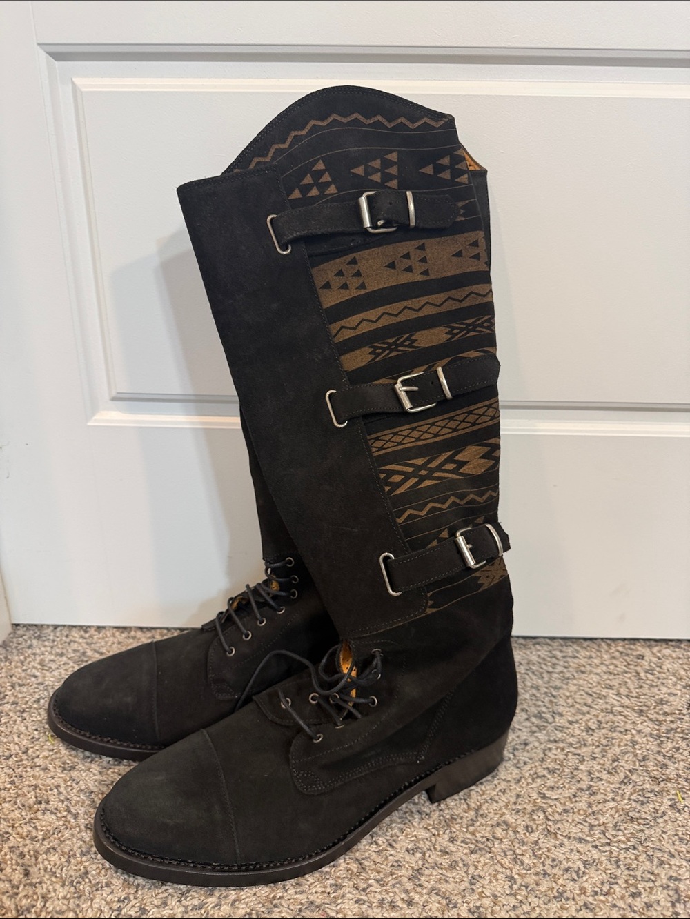 COBRA SOCIETY Javier Black MENS suede Tall Boots 11 NWT